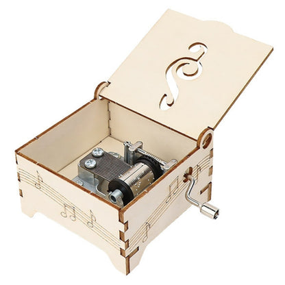Wooden Hand-cranked Music Box DIY Children Invention Eight-tone Box Technology Teaching Aids, Hand-cranked Music Box