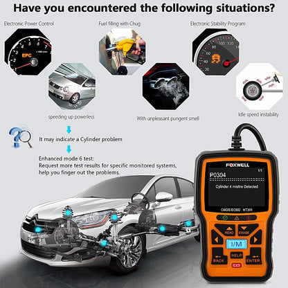 FOXWELL NT301 OBD2 Car Fault Diagnostic Instrument Live Data Code Reader Tool, FOXWELL NT301