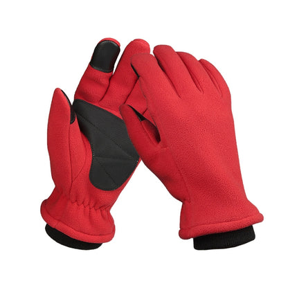 1pair Rocker Fleece Winter Warm Anti-Slip Gloves Outdoor Riding Sports Gloves, XS, S, M, L, XL