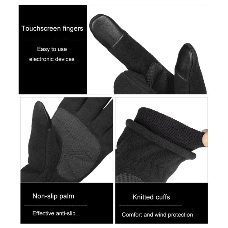 1pair Rocker Fleece Winter Warm Anti-Slip Gloves Outdoor Riding Sports Gloves, XS, S, M, L, XL