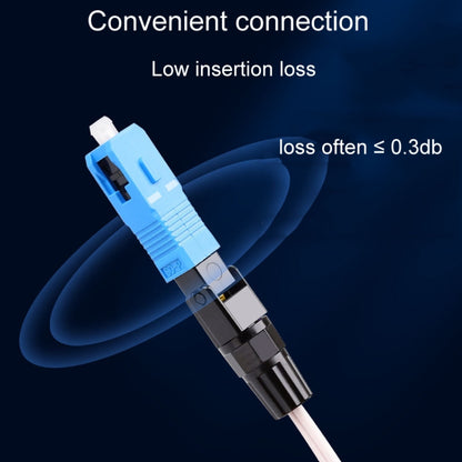 10pcs SC-UPC Telecom Grade FTTH Connector Pre-Embedded Cold Splice Coupler, 60mm