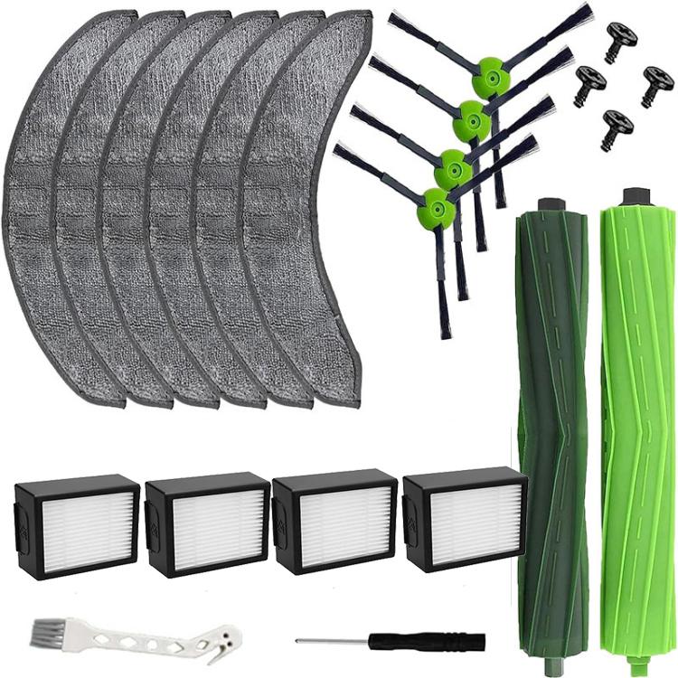 For iRobot Roomba Combo J7+ Robot Vacuum And Mop Accessories, 1set Main Brush, Filter, 2pcs Side Brush, 1 Rag, Kit