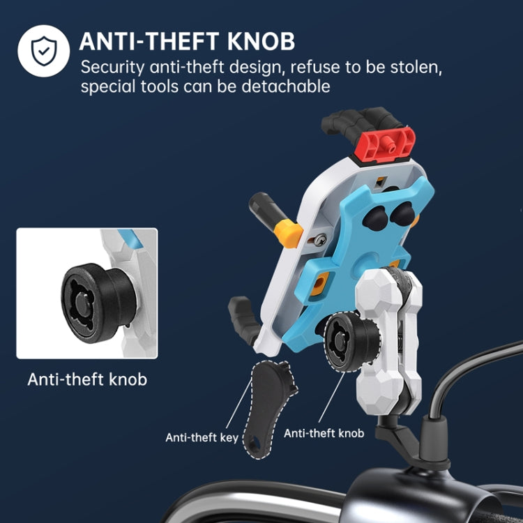 Colorful Motorcycle Shock-absorbing Navigation Mobile Phone Holder, Mirror Mount