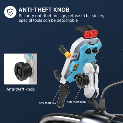 Colorful Motorcycle Shock-absorbing Navigation Mobile Phone Holder, Mirror Mount