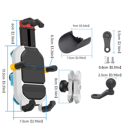 Colorful Motorcycle Shock-absorbing Navigation Mobile Phone Holder, Mirror Mount