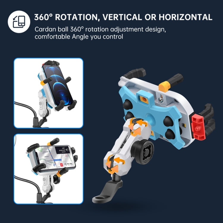 Colorful Motorcycle Shock-absorbing Navigation Mobile Phone Holder, Mirror Mount