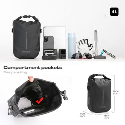 Rhinowalk RK404 4L Outdoor Cycling Quick-release Buckle Full Waterproof Bicycle Front Fork Bag