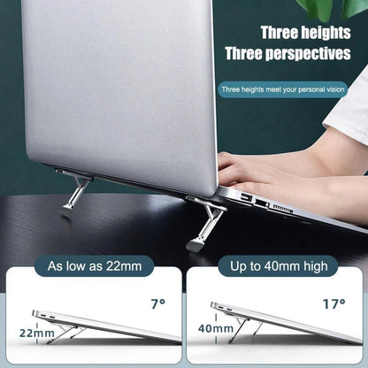2pcs Invisible Cooling Stand Heightening Pad For Laptop & Smartphones & Tablet, 110034 Light Gray
