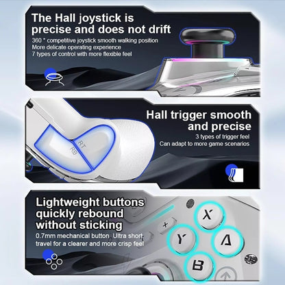 CM-619  Bluetooth Game Controller Programmable with RGB Lights for Switch / Steam Deck / PC / IOS / Android, 619 Black, 619 White