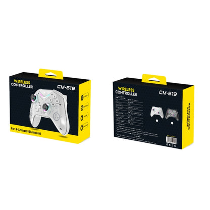 CM-619  Bluetooth Game Controller Programmable with RGB Lights for Switch / Steam Deck / PC / IOS / Android, 619 Black, 619 White