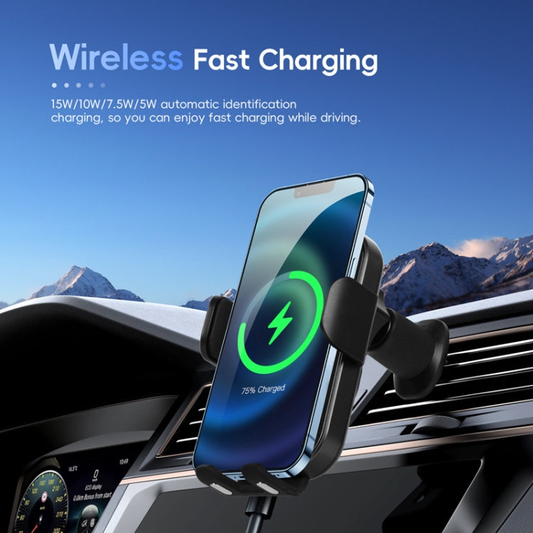 Fast Charging Retractable Recharging Cell Phone Holder With Wireless CarPlay Android Auto Function