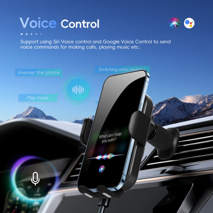 Fast Charging Retractable Recharging Cell Phone Holder With Wireless CarPlay Android Auto Function