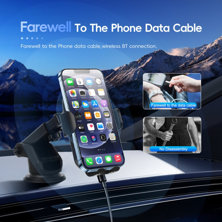 Fast Charging Retractable Recharging Cell Phone Holder With Wireless CarPlay Android Auto Function