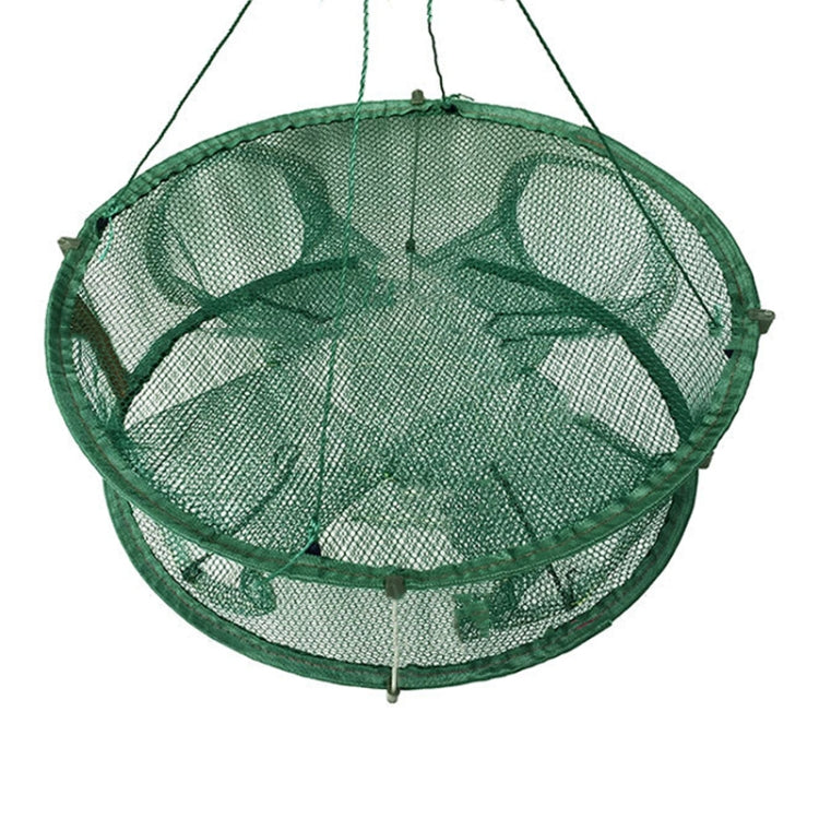 Automatic Folding Fish Net With Support Rod Fishing Cage Lobster Net Fishing Gear, 4 Holes Green, 5 Holes Green