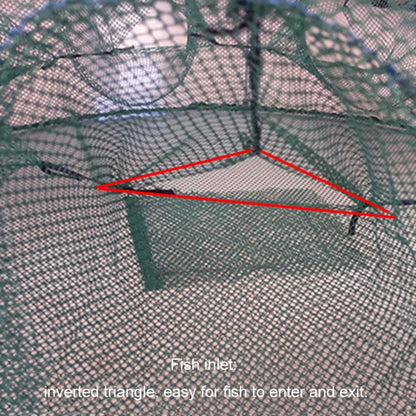 Automatic Folding Fish Net With Support Rod Fishing Cage Lobster Net Fishing Gear, 4 Holes Green, 5 Holes Green