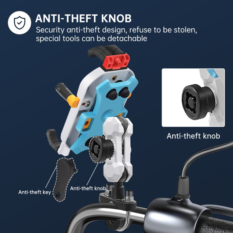 Colorful Motorcycle Shock-absorbing Navigation Mobile Phone Holder, Handlebar Model