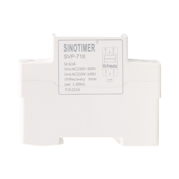 Adjustable Self-resetting Intelligent Over-voltage and Under-voltage Protector 220V AC, SINOTIMER SVP-718 40A, SINOTIMER SVP-718 63A