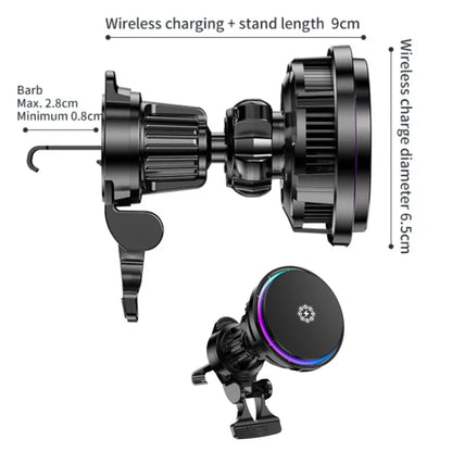 15W Car Wireless Charger Semiconductor Heat Dissipation Mobile Phone Holder RGB Light, X82
