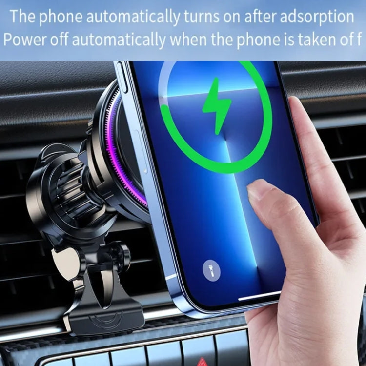 15W Car Wireless Charger Semiconductor Heat Dissipation Mobile Phone Holder RGB Light, X82