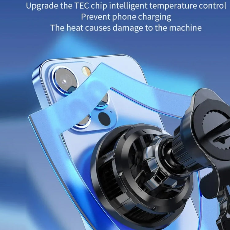 15W Car Wireless Charger Semiconductor Heat Dissipation Mobile Phone Holder RGB Light, X82