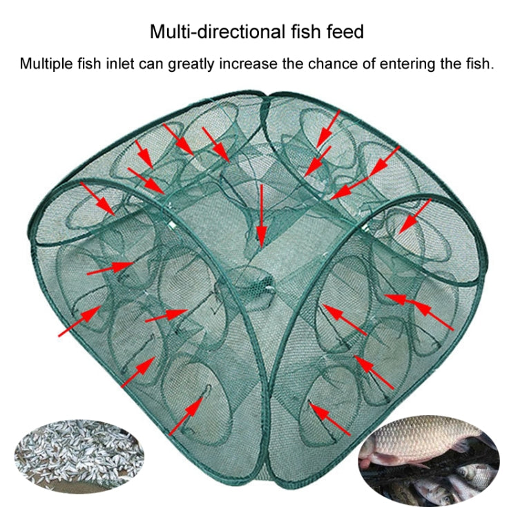 Automatic Folding Fishing Cage Square Fishing Net Shrimp Fishing Gear, 5 Holes, 9 Holes, 13 Holes, 17 Holes, 21 Holes