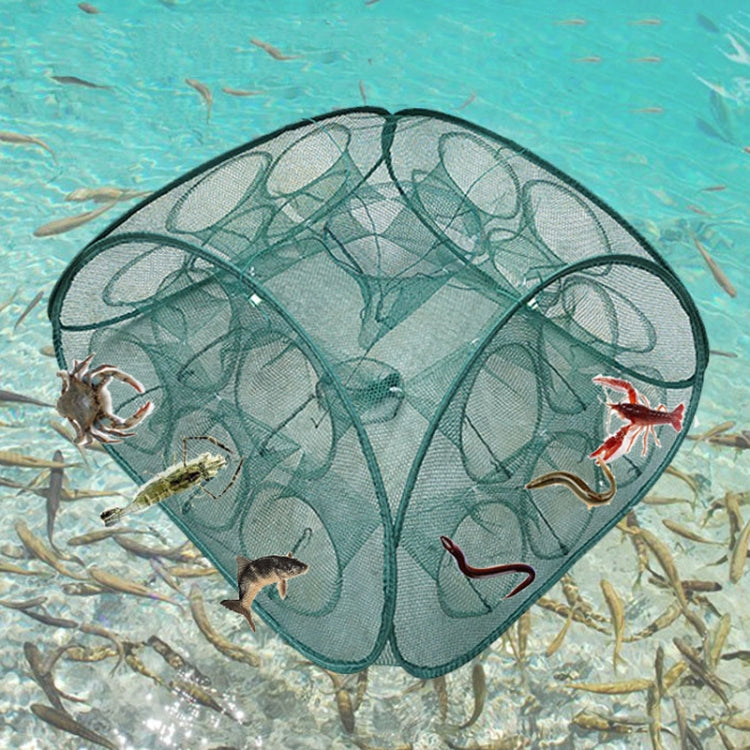 Automatic Folding Fishing Cage Square Fishing Net Shrimp Fishing Gear, 5 Holes, 9 Holes, 13 Holes, 17 Holes, 21 Holes