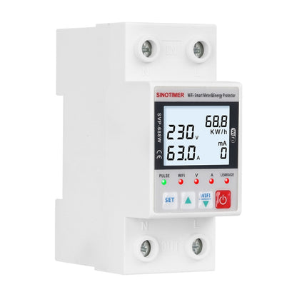 TUYA APP WiFi Smart Circuit Breaker Over Under Voltage Protector, SINOTIMER SVP-688W-L, SINOTIMER SVP-688W