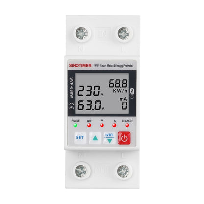 TUYA APP WiFi Smart Circuit Breaker Over Under Voltage Protector, SINOTIMER SVP-688W-L, SINOTIMER SVP-688W