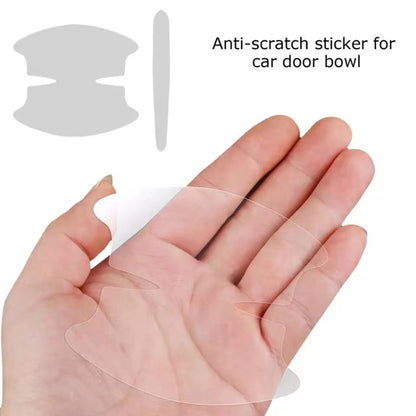 Car Door Handle Anti-scratch Protection Transparent Stickers Anti-collision Strips, 4pcs Handle Bowl, 4pcs Handle, 8pcs /Set