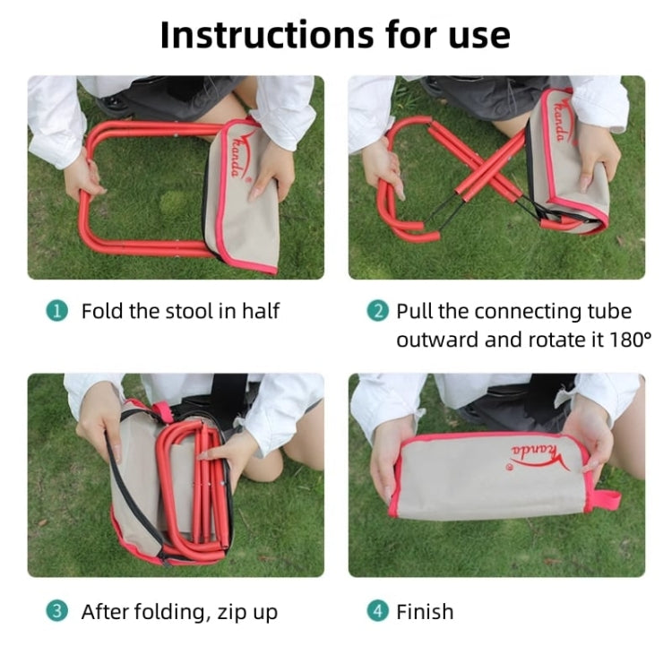 Kanda Bag-Type Folding Fishing Chair Portable Outdoor Travel Sketching Stool, Red