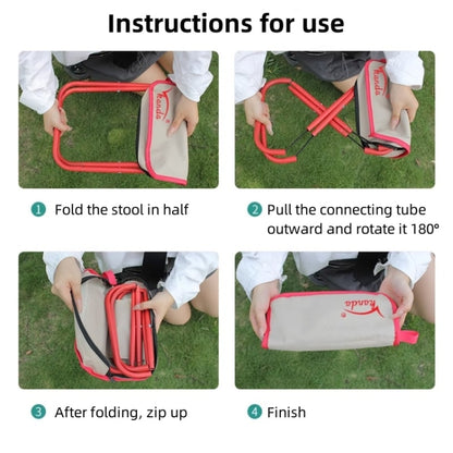 Kanda Bag-Type Folding Fishing Chair Portable Outdoor Travel Sketching Stool, Red