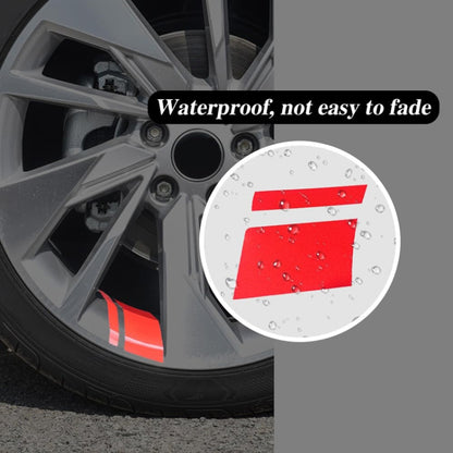 2pairs 18 inch~21 inch Car Reflective Wheel Modification Stickers, 6pcs /Set Red, 6pcs /Set Blue, 6pcs /Set Yellow, 6pcs /Set White