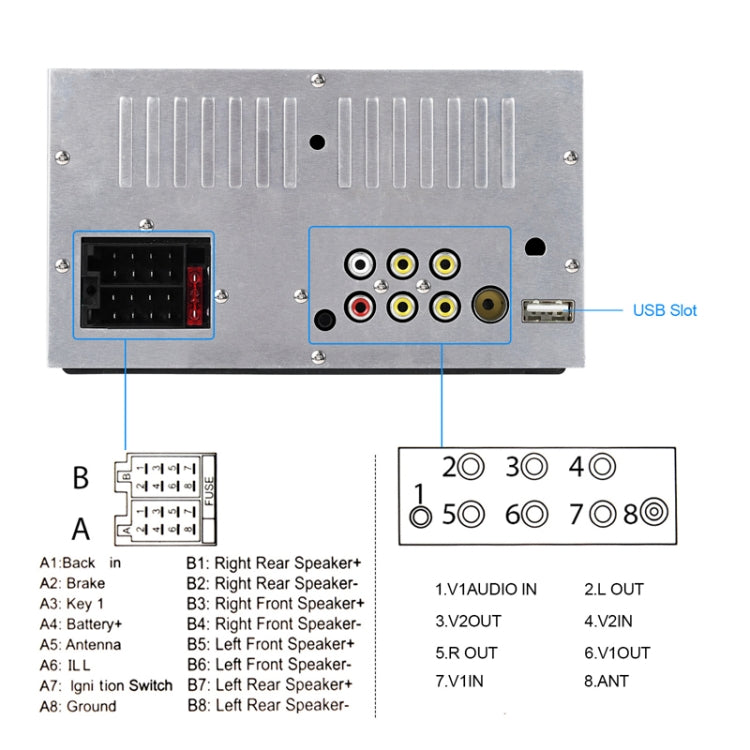 6.86inch Dual Butt Button Knob Player MP5 With Backup Camera Function / Bluetooth / CarPlay