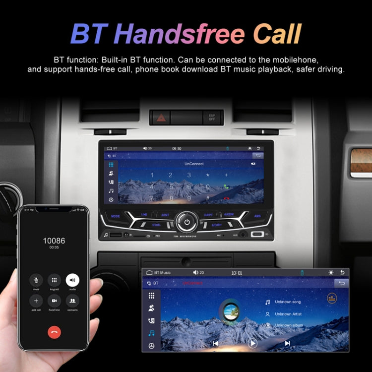 6.86inch Dual Butt Button Knob Player MP5 With Backup Camera Function / Bluetooth / CarPlay