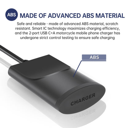 Motorcycle PD+USB Fast Charging Mobile Phone Charger Rearview Mirror Extension Bracket