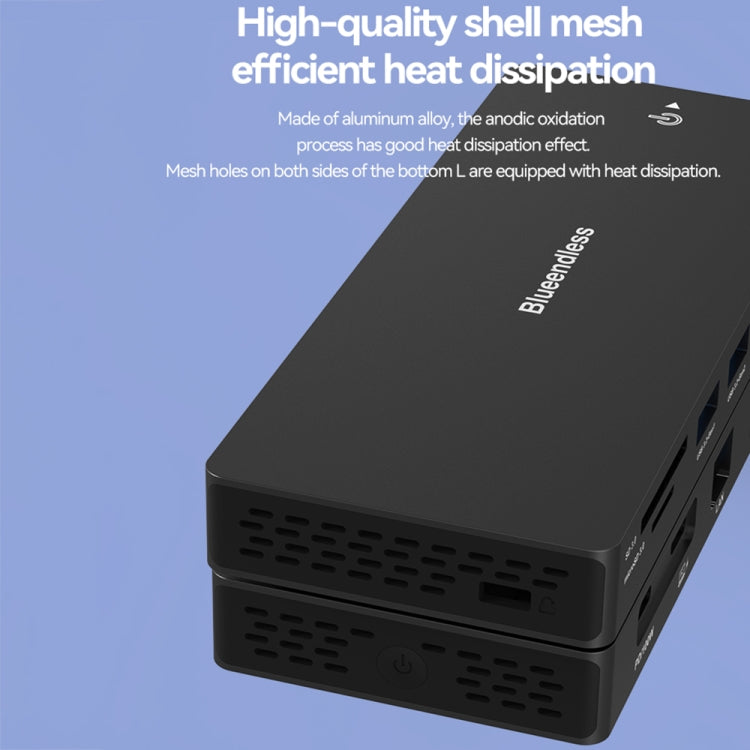 Blueendless 12-In-1 HD Multifunctional Docking Station 10Gbps Splitter With Switch, Dual 8K HDMI+DP, 8K+4K HDMI x 2
