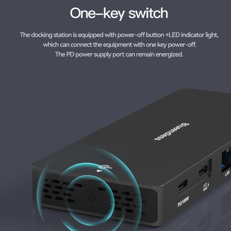 Blueendless 12-In-1 HD Multifunctional Docking Station 10Gbps Splitter With Switch, Dual 8K HDMI+DP, 8K+4K HDMI x 2