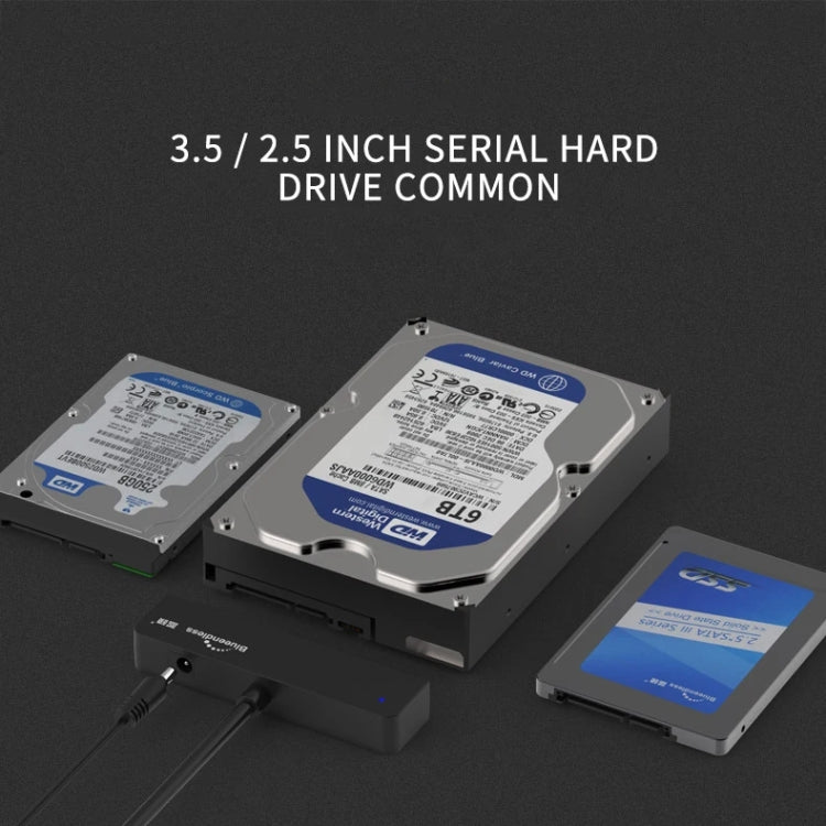 Blueendless US35 USB3.0 To SATA Adapter 2.5 / 3.5-Inch Hard Drive SSD Reader, USB3.0 EU Plug