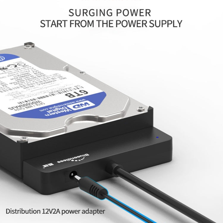 Blueendless US35 USB3.0 To SATA Adapter 2.5 / 3.5-Inch Hard Drive SSD Reader, USB3.0 EU Plug