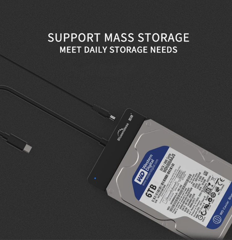Blueendless US35 USB3.0 To SATA Adapter 2.5 / 3.5-Inch Hard Drive SSD Reader, USB3.0 EU Plug