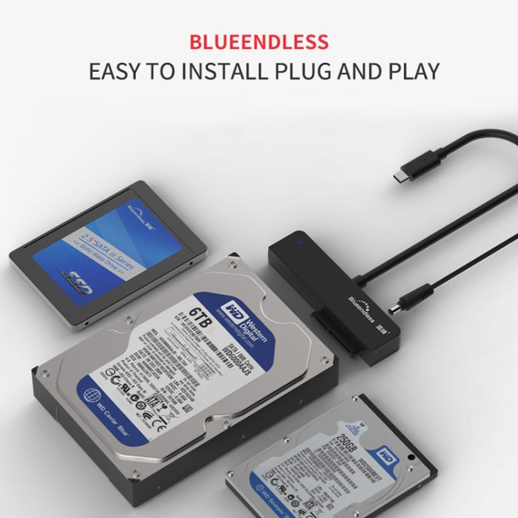 Blueendless US35 USB3.0 To SATA Adapter 2.5 / 3.5-Inch Hard Drive SSD Reader, USB3.0 EU Plug