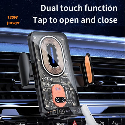 120W Transparent Car Wireless Charger Cell Phone Holder Magnetic Fast Charger