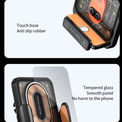 120W Transparent Car Wireless Charger Cell Phone Holder Magnetic Fast Charger