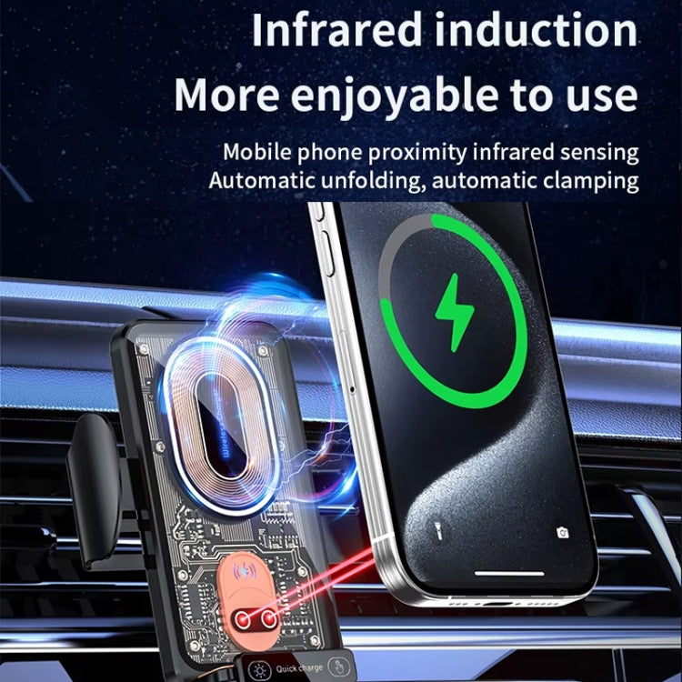 120W Transparent Car Wireless Charger Cell Phone Holder Magnetic Fast Charger