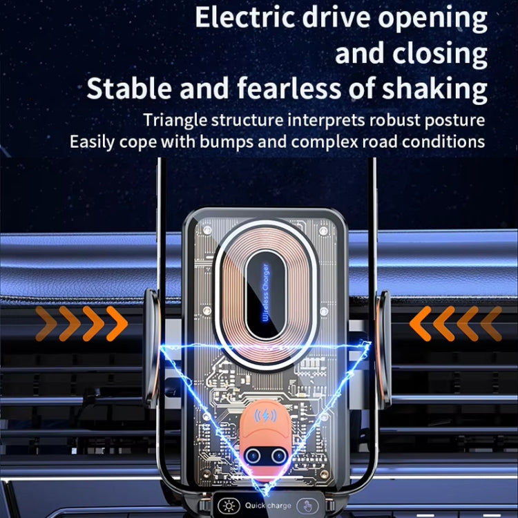 120W Transparent Car Wireless Charger Cell Phone Holder Magnetic Fast Charger