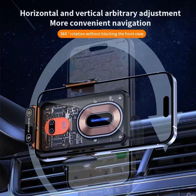 120W Transparent Car Wireless Charger Cell Phone Holder Magnetic Fast Charger