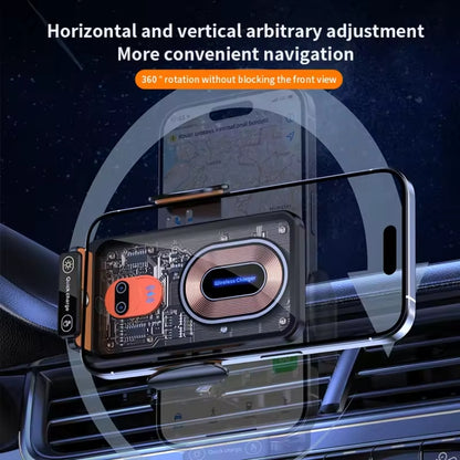 120W Transparent Car Wireless Charger Cell Phone Holder Magnetic Fast Charger