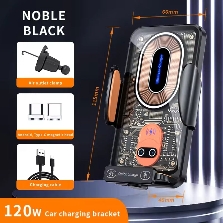 120W Transparent Car Wireless Charger Cell Phone Holder Magnetic Fast Charger