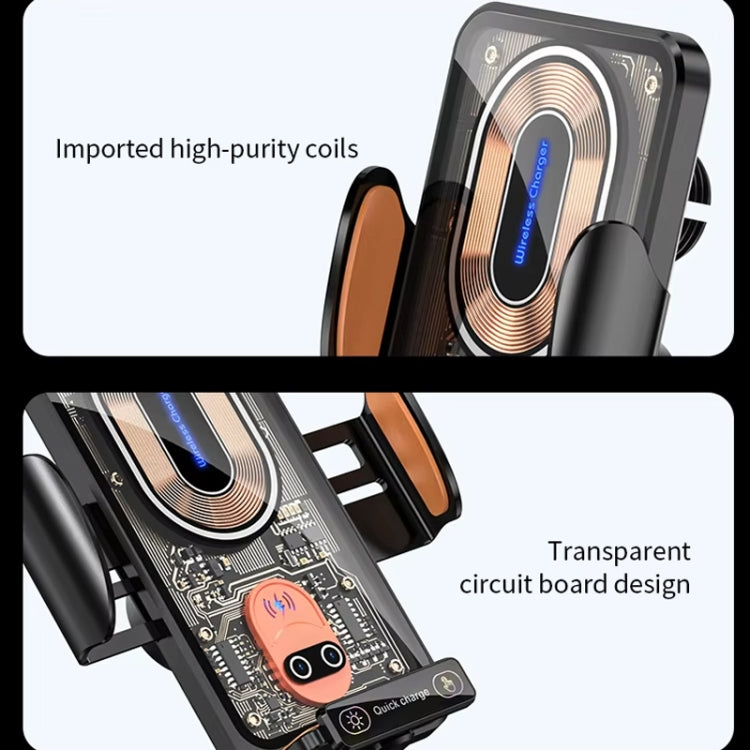 120W Transparent Car Wireless Charger Cell Phone Holder Magnetic Fast Charger