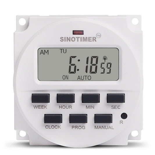 SINOTIMER TM618SH  1 Second Interval Digital LCD Timer Switch Programmable Time Relay, 110V, 220V, 12V, 5V